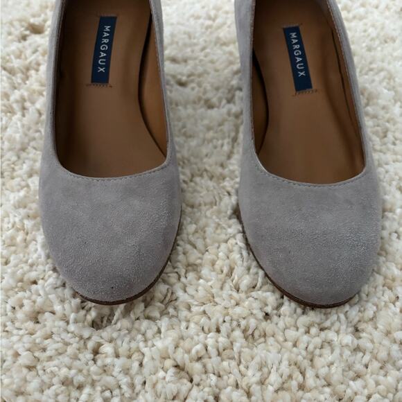 Margaux The Heel Gray Suede Block Heels Size 36N - Picture 3 of 9
